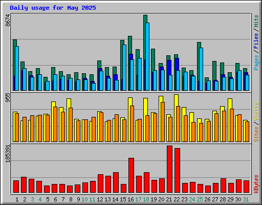 Daily usage for May 2025