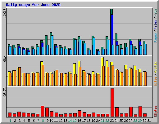 Daily usage for June 2025